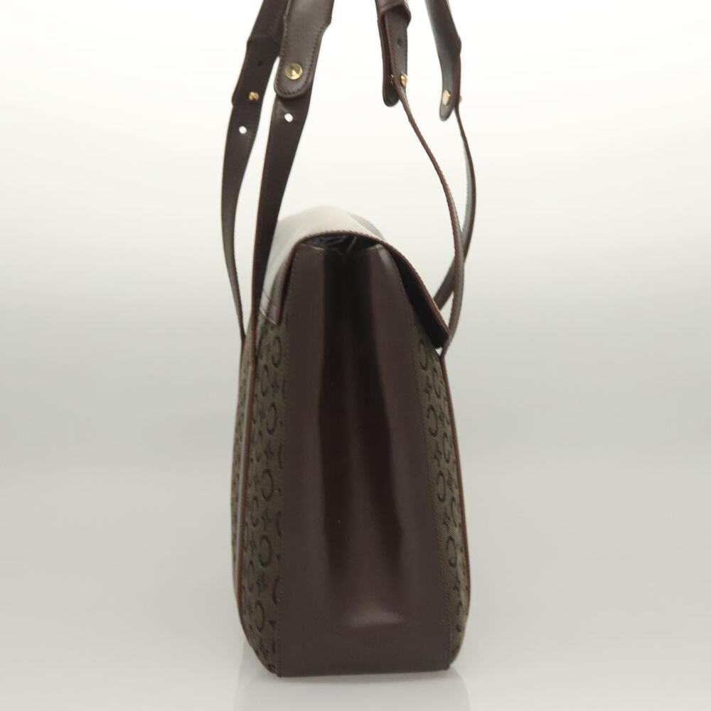 CELINE C Macadam Canvas Hand Bag Brown Gold - Picture 5 of 12